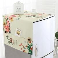 家用冰箱盖布滚筒洗衣机罩防尘布冰箱罩布艺盖巾单双开门简约现代|吉祥如意 小双开门冰箱60x150厘米