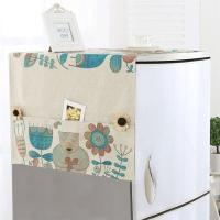 家用冰箱盖布滚筒洗衣机罩防尘布冰箱罩布艺盖巾单双开门简约现代|熊仔 单开冰箱洗衣机55x140厘米