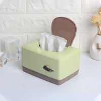 家用塑料防尘带盖湿纸巾收纳餐巾纸盒子创意简约客厅茶几抽纸盒|绿色 3个装