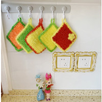 5个装韩国亚克力草莓洗碗巾不沾油洗碗布百洁清洁抹布菜瓜布|[方块]5个装韩文吊牌