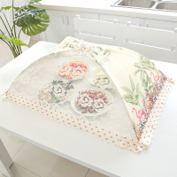 饭菜罩子盖菜罩防苍蝇可折叠餐桌罩剩菜防尘菜罩饭罩家用遮菜盖伞|火烈鸟方形黄色约80*50cm