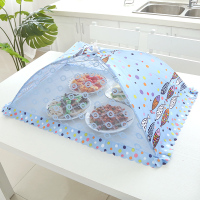 饭菜罩子盖菜罩防苍蝇可折叠餐桌罩剩菜防尘菜罩饭罩家用遮菜盖伞|鱼圈满满方形蓝色约80*50cm