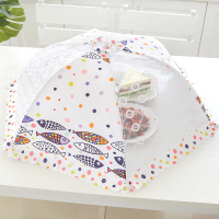 饭菜罩子盖菜罩防苍蝇可折叠餐桌罩剩菜防尘菜罩饭罩家用遮菜盖伞|鱼圈满满圆形白色直径约78cm