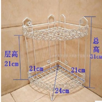 卫生间置物架 浴室角架 卫浴洗手间厕所三层三角收纳架落地壁挂|1060两层角架尺寸21*21*31