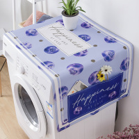 北欧简约洗衣机防水盖布单开双开门冰箱防尘罩棉麻盖巾微波炉防尘|清新蓝莓 35X95CM微波炉通用