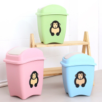 欧式卡通摇盖垃圾桶家用客厅垃圾筒卫生间收纳桶塑料带盖可爱纸篓