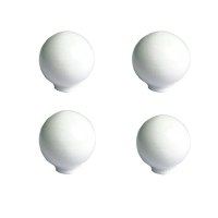 无痕粘贴实木挂钩创意免打孔衣服勾免钉卧室门后墙壁挂衣帽架钩子|白色拉手挂钩[4只]球形短款