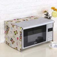 防水防晒微波炉套定做格兰仕微波炉罩美的电烤箱罩厨房防油防尘罩|卡其色咖色小熊 尺寸F:54*40*35(全包拉链款)