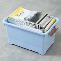 带滑轮高中学生课桌下放书本书籍收纳箱寝室宿舍床下零食储物箱子