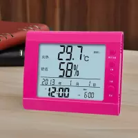 电子温湿度计精准家用温度计室内高精度干湿温度湿度表|舒适款-玫红609夜光