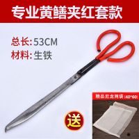 加长黄鳝夹鳝鱼钳控鱼器泥鳅夹螃蟹夹鳝鱼夹子环卫垃圾夹铁钳防滑|专业黄鳝夹53CM(收藏送网袋)