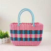 手工编织多功能提篮软塑料购物篮洗澡篮宠物篮收纳篮买菜篮浴筐