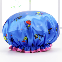 加大加厚防水浴帽成人女款儿童帽淋浴洗澡沐浴帽发膜专用护理头套|双层动感蓝