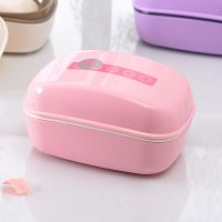 创意透明香皂盒卫生间带盖沥水肥皂盒子大号浴室迷你洗手工皂皂盒|691可爱粉色