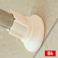 不锈钢阳台伸缩晾衣杆免打孔窗帘杆卫生间浴室门帘杆衣橱衣架杆|升级加厚圆头60CM以内