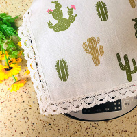 电饭煲防尘罩电饭锅罩蕾丝布艺茶具碗柜厨房收纳箱盖布锅具盖巾|四季花开 多用盖布小号:55*55cm