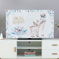 电视罩防尘罩套盖布防尘布盖巾家用55寸65寸液晶电视机|可爱麋鹿(全包款) 75英寸(送遥控器套+可挂式纸巾袋)