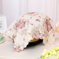 电饭煲防尘罩电饭锅罩蕾丝布艺茶具碗柜厨房收纳箱盖布锅具盖巾|米色3号花 多用盖布小号:55*55cm