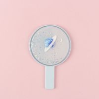 韩国创意手柄流沙镜子简约可爱少女心ins学生便携随身手持化妆镜|蓝星球