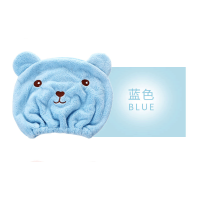 加厚干发帽女长发吸水毛巾包头巾擦头发干发巾速干儿童成人可爱|绣花儿童款(小熊蓝色)