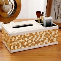 欧式抽纸盒多功能纸巾盒特惠客厅茶几纸抽盒桌面遥控器收纳盒|线长盒-金石头