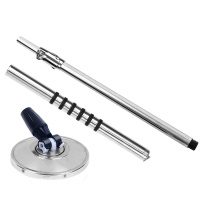 旋转拖把杆通用拖把头替换头拖布头墩布家用地拖把头配件|全不锈钢杆+盘