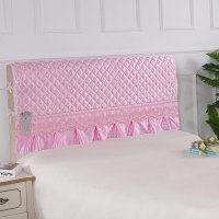 印花床头罩夹棉蕾丝防尘套简约加厚半包全规格保护套|粉色 1.8m宽