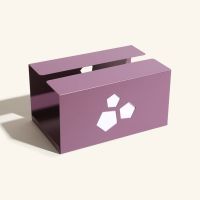 纸巾盒家用客厅创意网红铁收纳盒北欧免打孔厨房洒店抽纸餐巾盒|紫棠多边形款加厚款