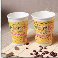 一次性豆浆杯纸杯带盖加厚粥杯奶茶杯打包商用家用100套|（16S）450ml美女现磨 只要杯子200套