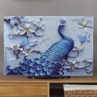 电视机罩防尘罩壁挂式液晶32 55英寸50曲面65欧式盖布艺电脑套|孔雀画 50英寸(宽120*高75cm)