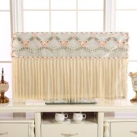 电视机罩55寸防尘罩50寸开机不取42寸液晶挂式32寸包边曲面蕾丝套|柳叶粉（包边款） 42寸