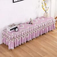 电视柜罩电视罩茶几桌布电视柜台布防尘防滑蕾丝桌布长方形盖布|花朵紫色 电视柜40*160*40高cm