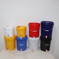 10升20升25升洗澡桶洗头桶带水龙头桶加厚水桶塑料桶洗手桶|10升加厚螺旋桶水龙头+球阀水龙头