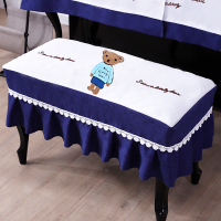 钢琴罩全罩米色蕾丝现代欧式高档简约琴罩防尘套加厚丝绒|吉米熊琴凳罩 单人琴凳罩(长58宽38厘米,不含钢琴罩)