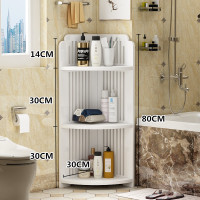 卫生间置物架 落地三角置地式洗手间厕所转角架洗漱台 浴室收纳架|音律三层加宽(80CM)