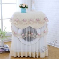 洗衣机罩欧式蕾丝滚筒全自动通用洗衣机防晒防尘遮阳布洗衣机盖布|洗衣机罩(浅黄色) 均码通用60*60*85