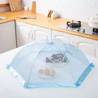 菜罩盖菜罩餐桌罩可折叠饭菜罩防尘罩遮菜罩家用饭罩子饭罩子大号|宫廷蓝色80cm[盖7-8个菜]