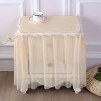 豆莱家饰布艺蕾丝床头柜罩防尘罩床头柜罩多用巾小台布万能盖巾|金如意高40厘米床头柜罩 40*40床头柜可用