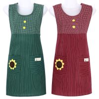 纯棉围裙女厨房家用坎肩防水防油马甲罩衣大人可爱日系做饭工作服