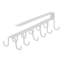 厨房挂钩架橱柜悬挂式无痕免钉铁艺下挂围巾衣柜收纳架隔板整理架|白色