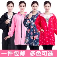 男女式中长款成人罩衣韩版时尚家用围裙防水连帽工作服防油防污