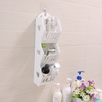 卫生间浴室壁挂墙面置物架洗手间厕所化妆品洗漱用品收纳架免打孔|love小号(送免钉挂钩+免钉胶)
