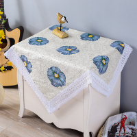 床头柜盖布欧式小桌布微波炉罩冰箱巾洗衣机罩多用防尘罩万能盖巾|姜黄色向阳花 100*100一片