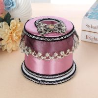 欧式纸巾盒田园蕾丝面包式布艺纸巾盒卷纸抽餐巾套家居车载抽纸盒|锦瑟奢华紫 卷纸专用圆筒