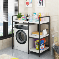 滚筒洗衣机置物架落地浴室收纳洗衣机架卫生间储物架客厅多层储物|90黑架+白板