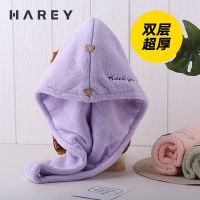 包头巾浴帽干发帽子可爱女超吸水毛巾擦长头发速干神器洗头巾|[双层加厚1条装干发帽]紫色刺绣