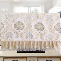 布艺电视机罩盖布防尘罩中式布艺盖巾42寸50寸55寸65寸液晶电视套|如萱-金色 根据实际测量尺寸为准