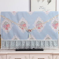 布艺电视机罩盖布防尘罩中式布艺盖巾42寸50寸55寸65寸液晶电视套|翠锦-蓝色 58英寸