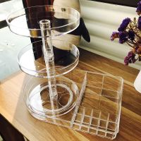 透明旋转化妆品收纳盒亚克力梳妆台护肤口红整理桌面置物架