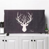 电视机罩子棉麻家用布艺防尘罩套55英寸挂式盖布液晶曲面电视盖巾|白色格子鹿 32英寸